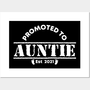 Vintage Promoted to Auntie 2021 new Aunt gift Auntie Posters and Art